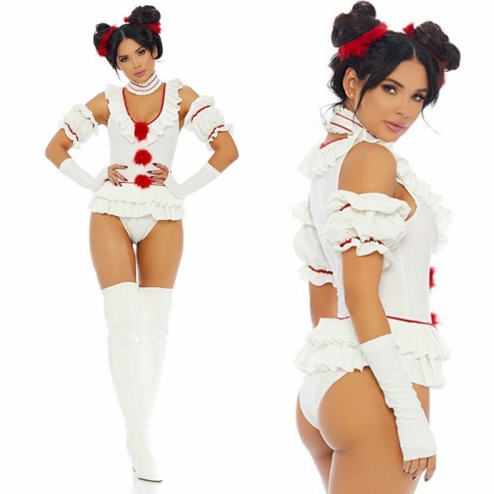 NEW Forplay Let's Play a Game Killer Clown IT 5 pc Bodysuit Costume S/M
